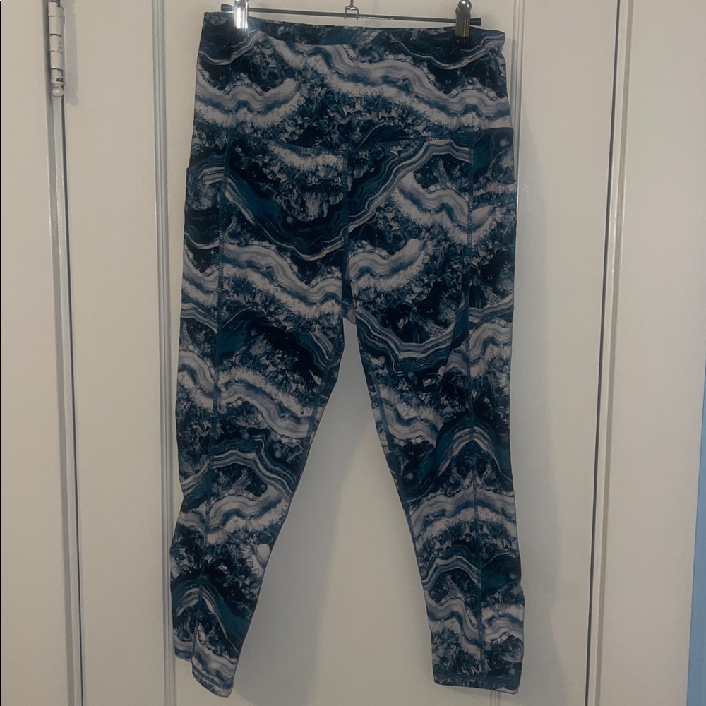 GAIAM Marble Blue and White Leggings